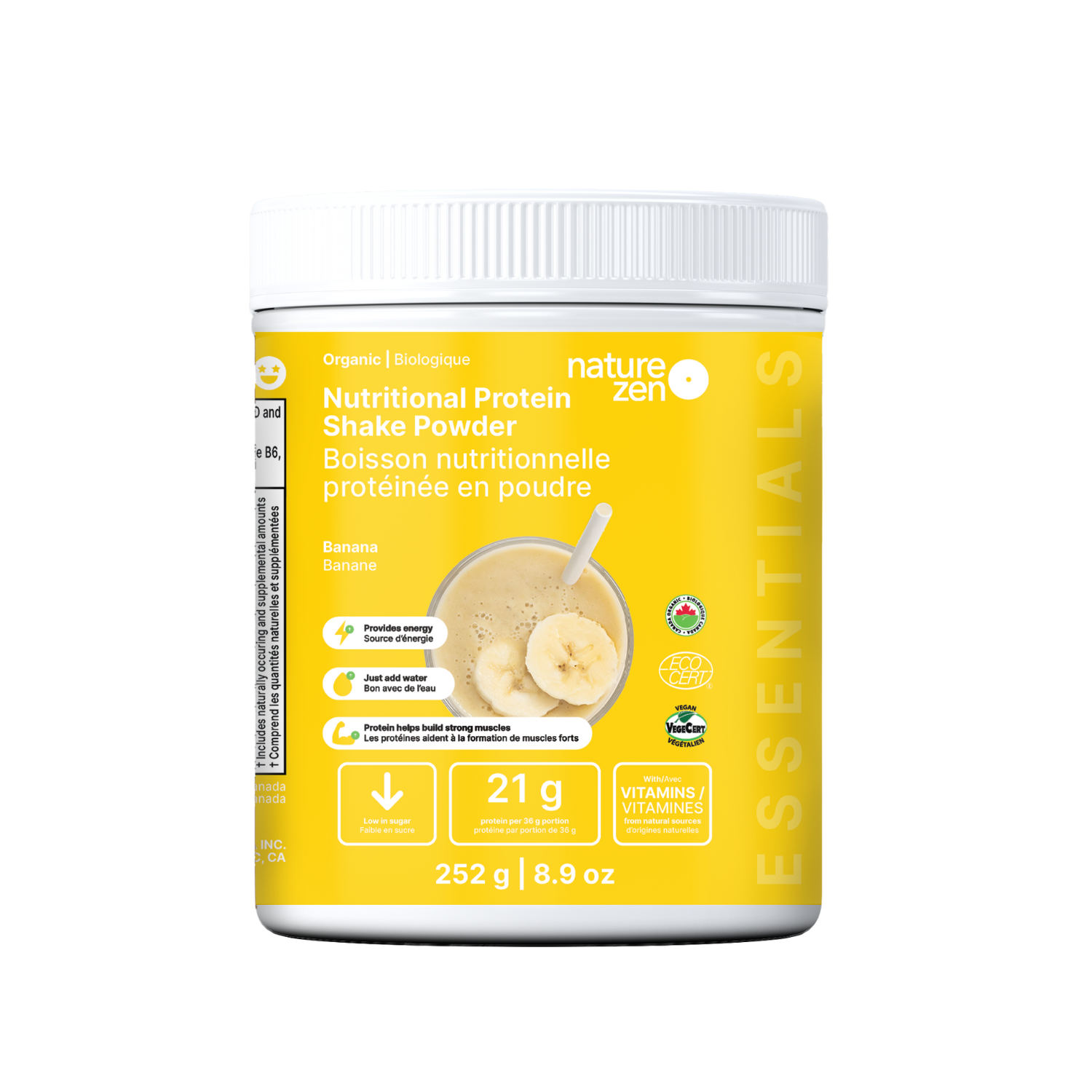 Nature Zen Essentials - Organic Plant-Based Protein Powder - Banana