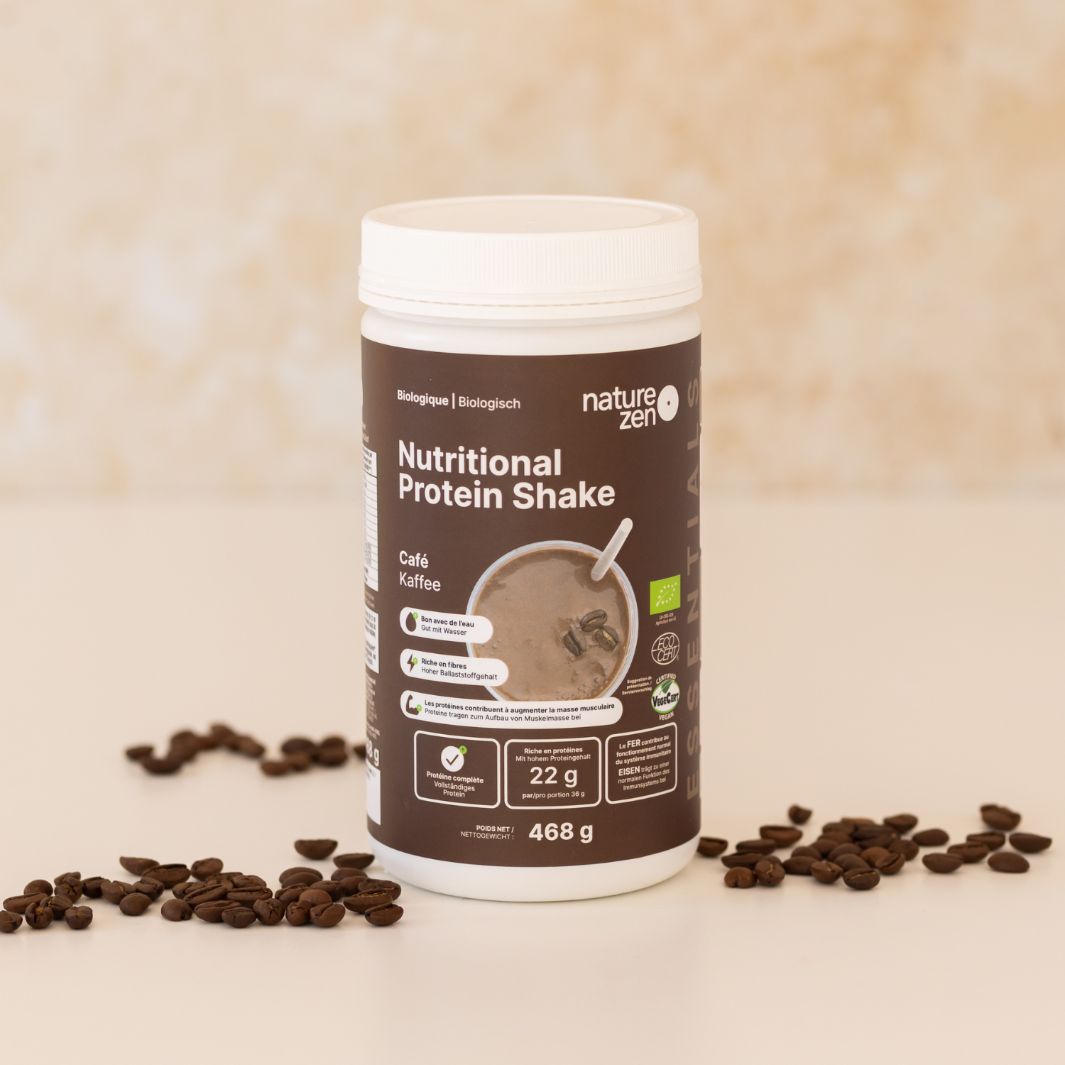 Bio Veganes Nährstoff-Proteinshake-Pulver | Nature Zen Essentials - Kaffee