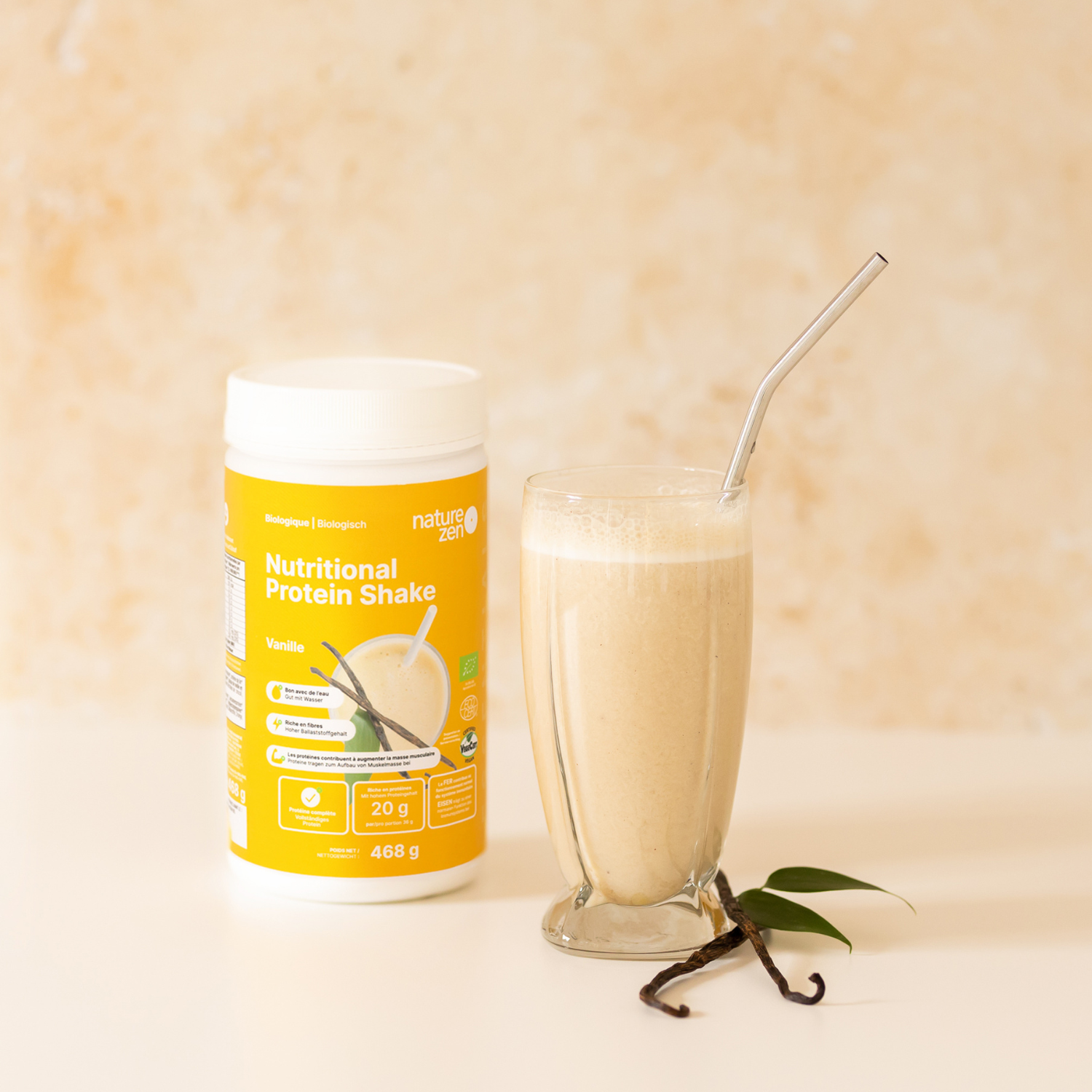 Bio Veganes Nährstoff-Proteinshake-Pulver | Nature Zen Essentials - Vanille