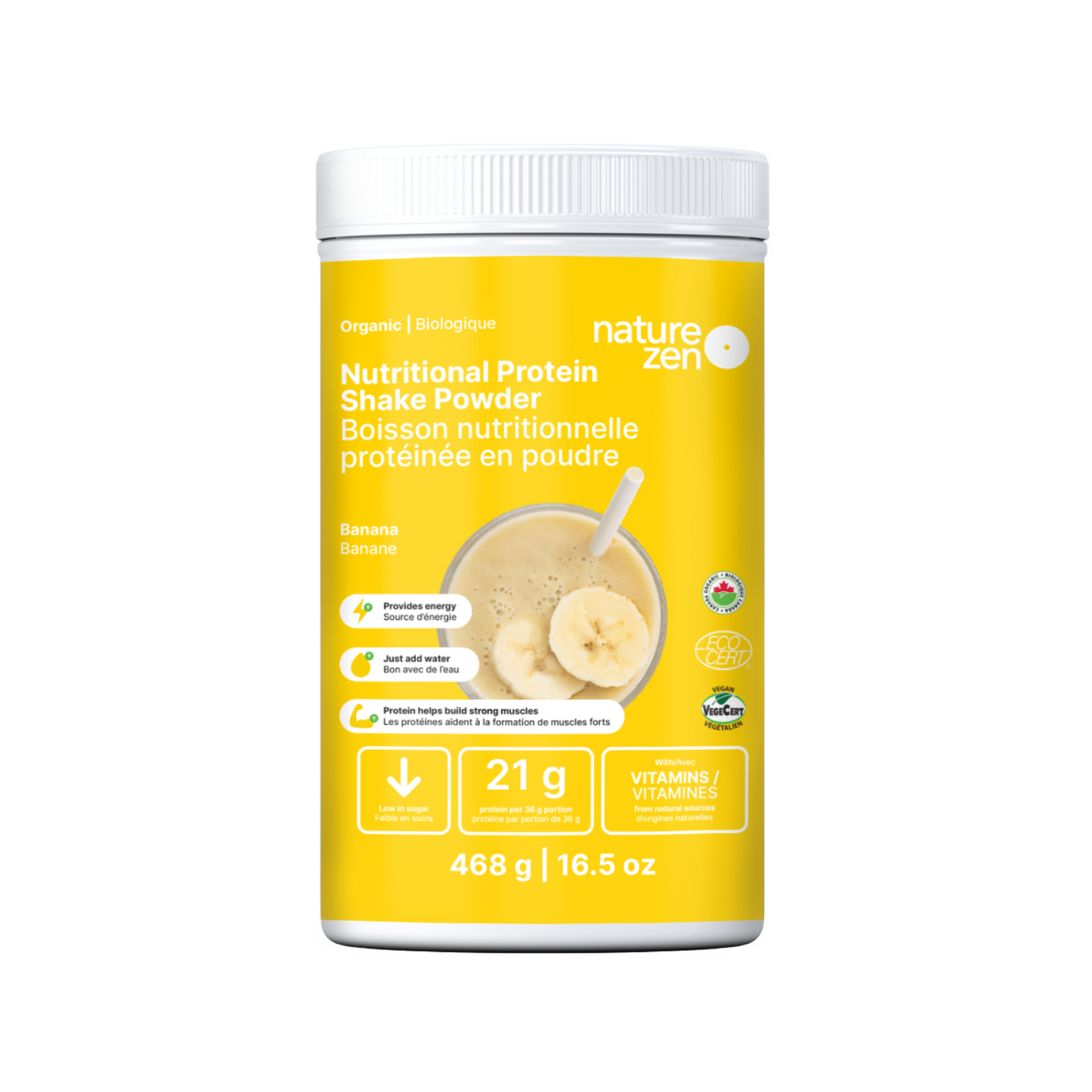 Bio Veganes Nährstoff-Proteinshake-Pulver | Nature Zen Essentials - Banane