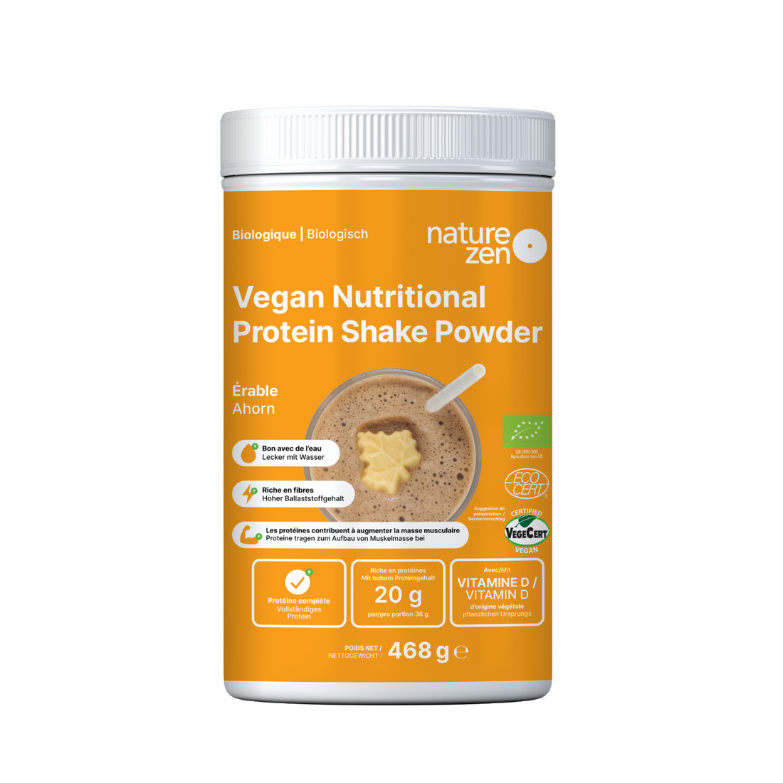 Bio Veganes Nährstoff-Proteinshake-Pulver | Nature Zen Essentials - Ahorn