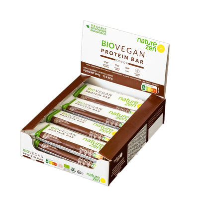 Nature Zen Organic Vegan Protein bars - Chocolate [New Recipe]