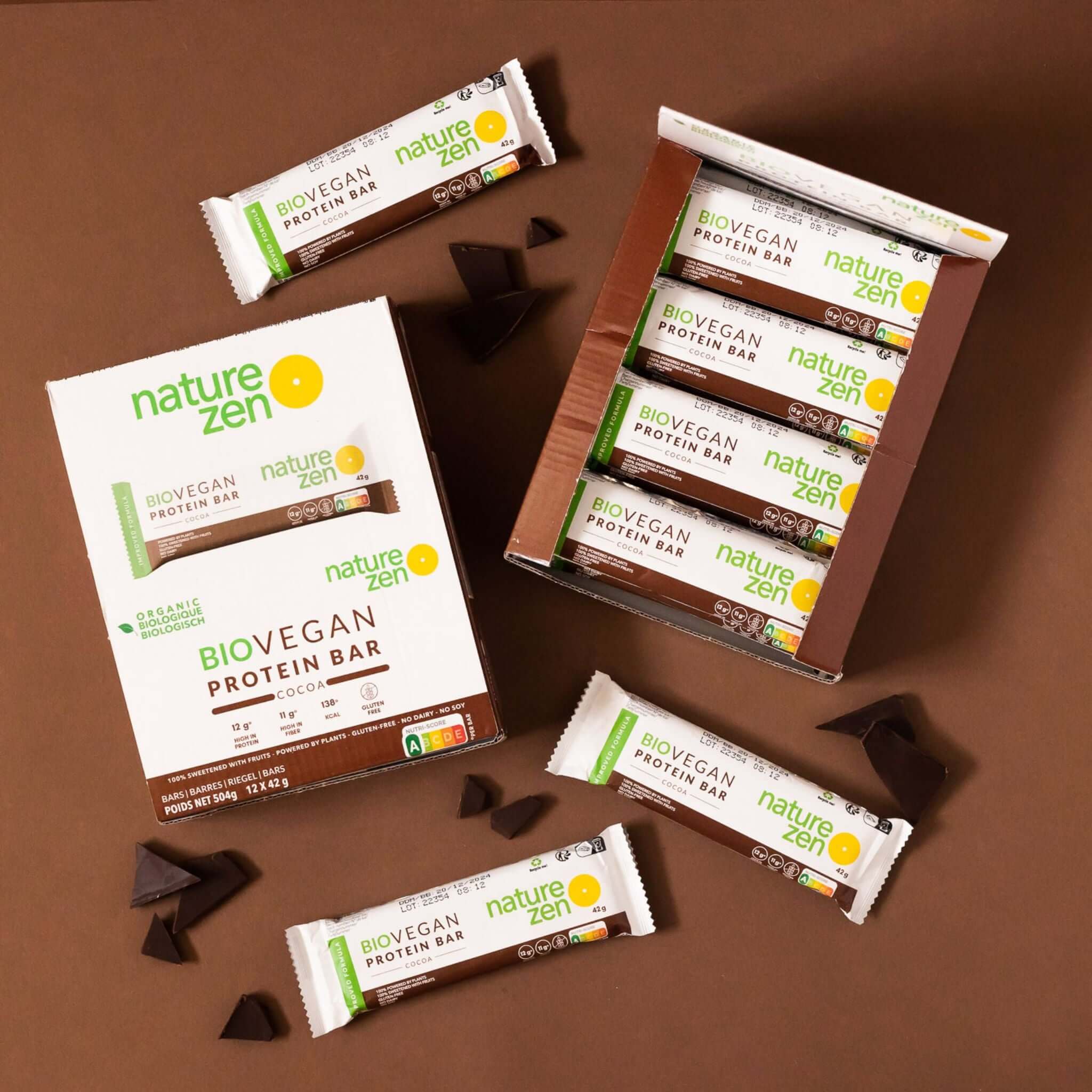 Barres Protéinées Végétaliennes Bio Nature Zen - Chocolat [sans noix]