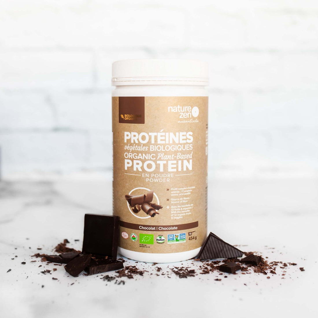 Nature Zen Essentials - Organic Plant-Based Chocolate Protein Powder (454g) chocolate
