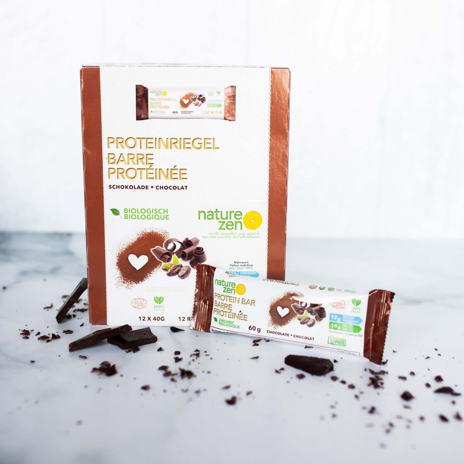 Barres Protéinées Végétaliennes Bio Nature Zen - Chocolat [sans noix]