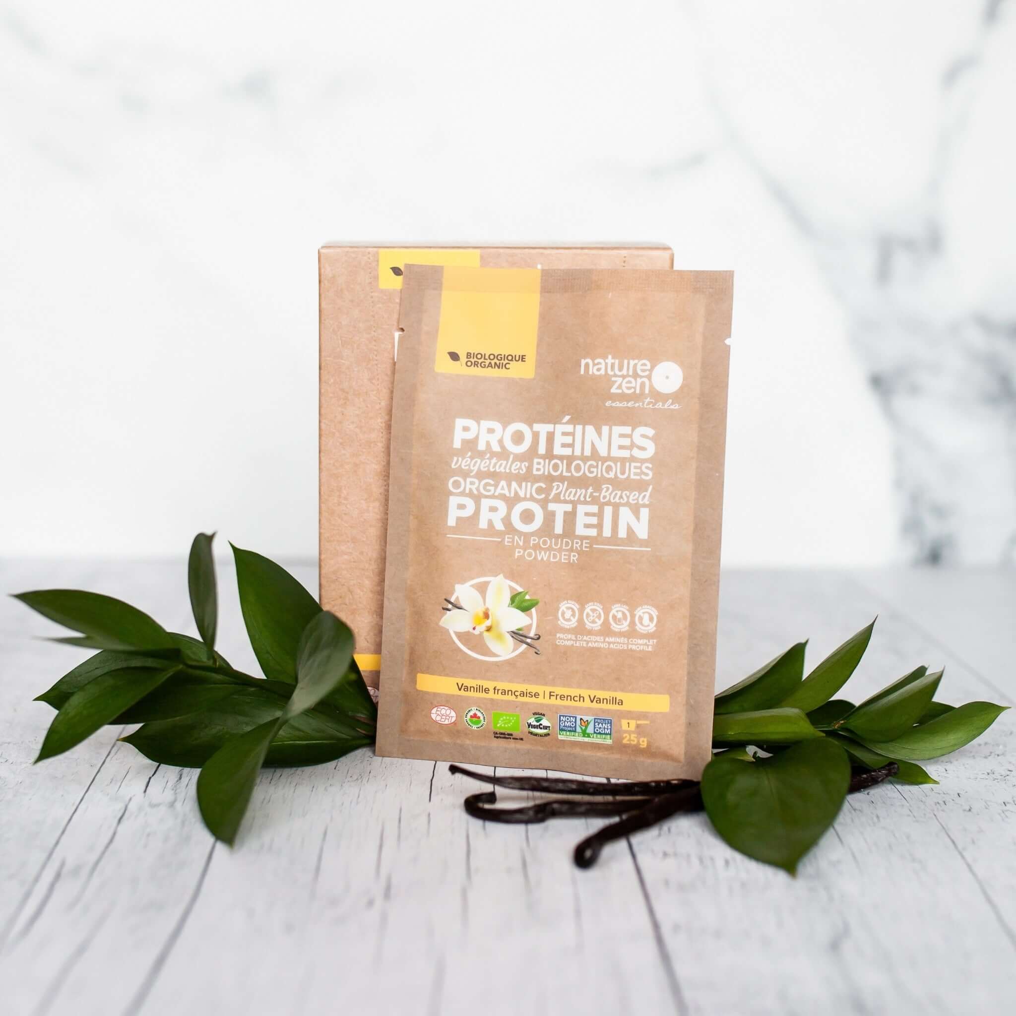 Nature Zen Essentials - Organic Plant-Based French Vanilla Protein Powder (individual 25g)