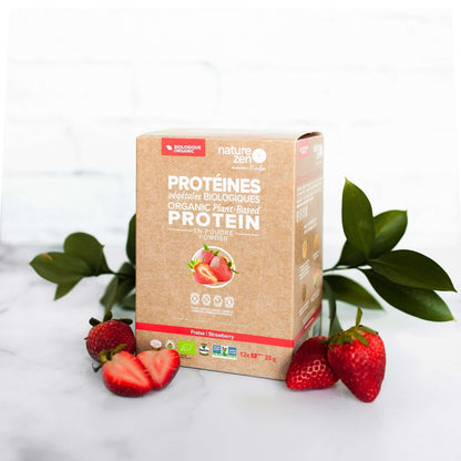 Nature Zen Essentials - Organic Plant-Based Strawberry Protein Powder (box + strawberries)