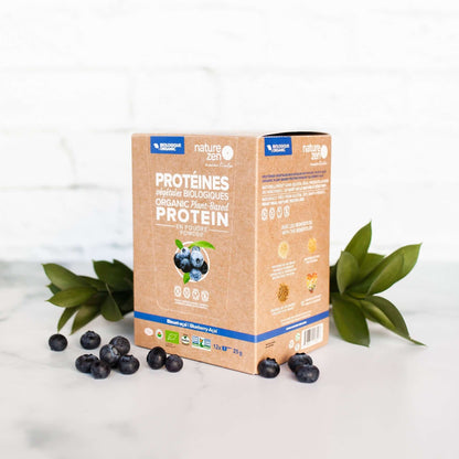 Nature Zen Essentials - Organic Plant-Based Blueberry-Açaï Protein Powder (travel box blueberries)