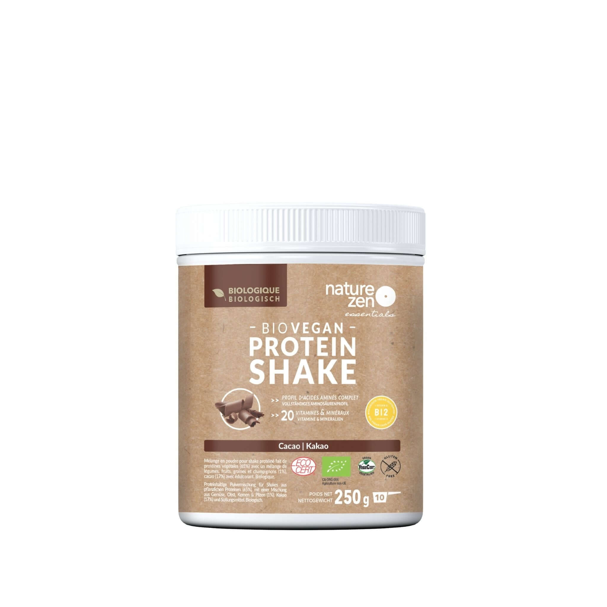 Nature Zen Essentials - Organic Plant-Based Chocolate Protein Powder (250g) mock-up