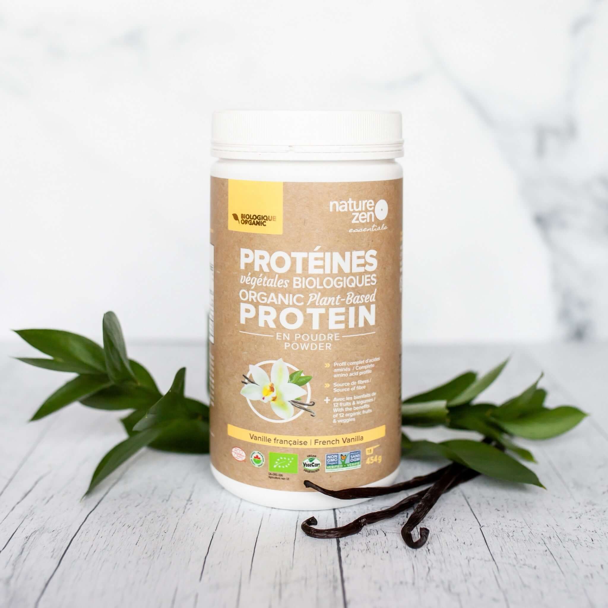 Nature Zen Essentials - Organic Plant-Based French Vanilla Protein Powder (kitchen)