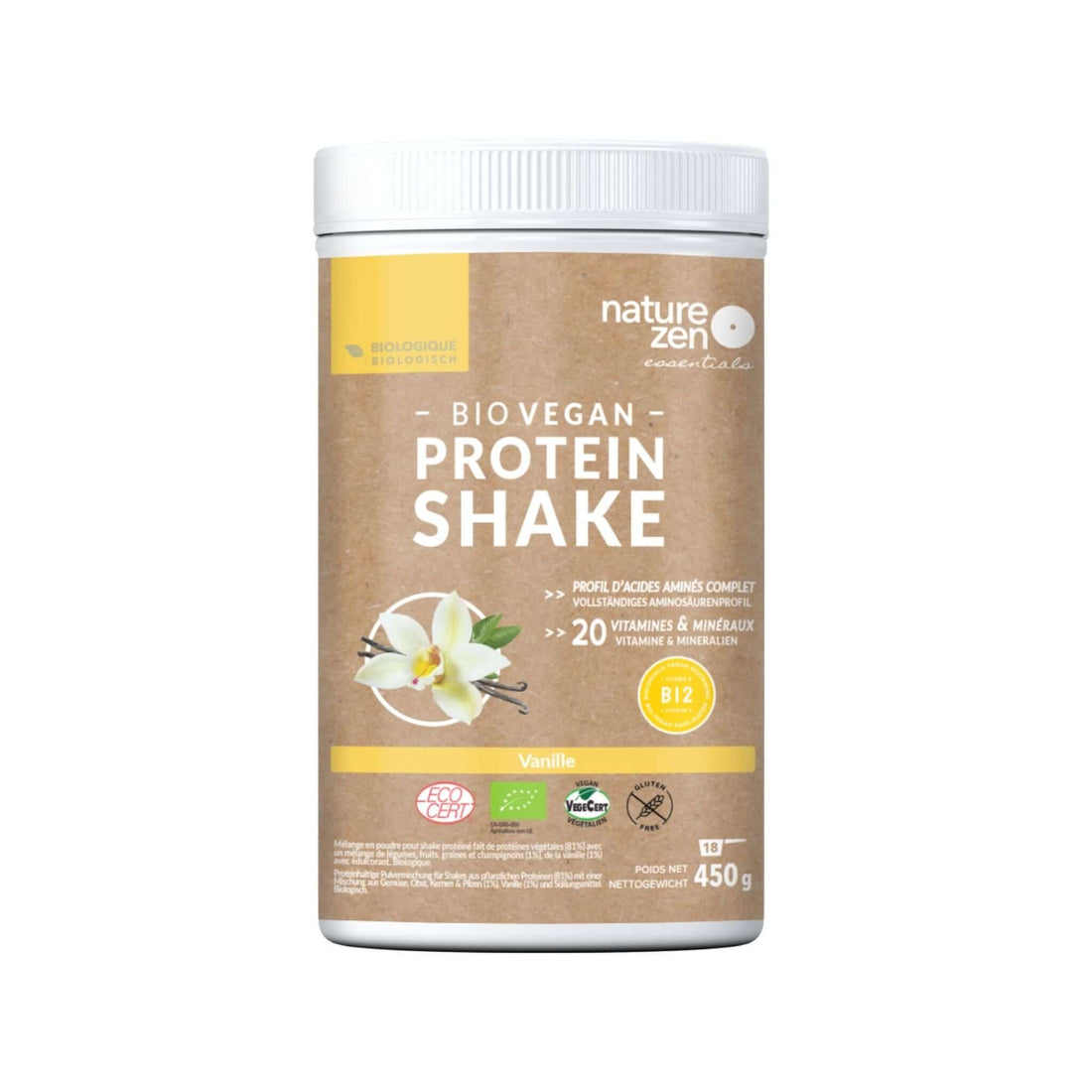 Nature Zen Essentials - Organic Plant-Based French Vanilla Protein Powder (454g)