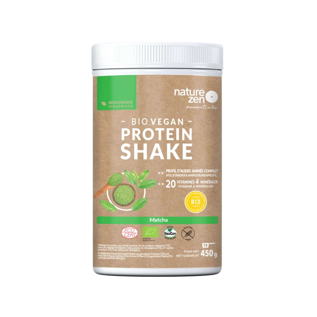  Nature Zen Essentials - Organic Plant-Based Matcha Protein Powder (454g)