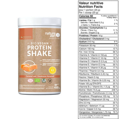  Nature Zen Essentials - Organic Plant-Based Salted Caramel Protein Powder (Nutrition facts)