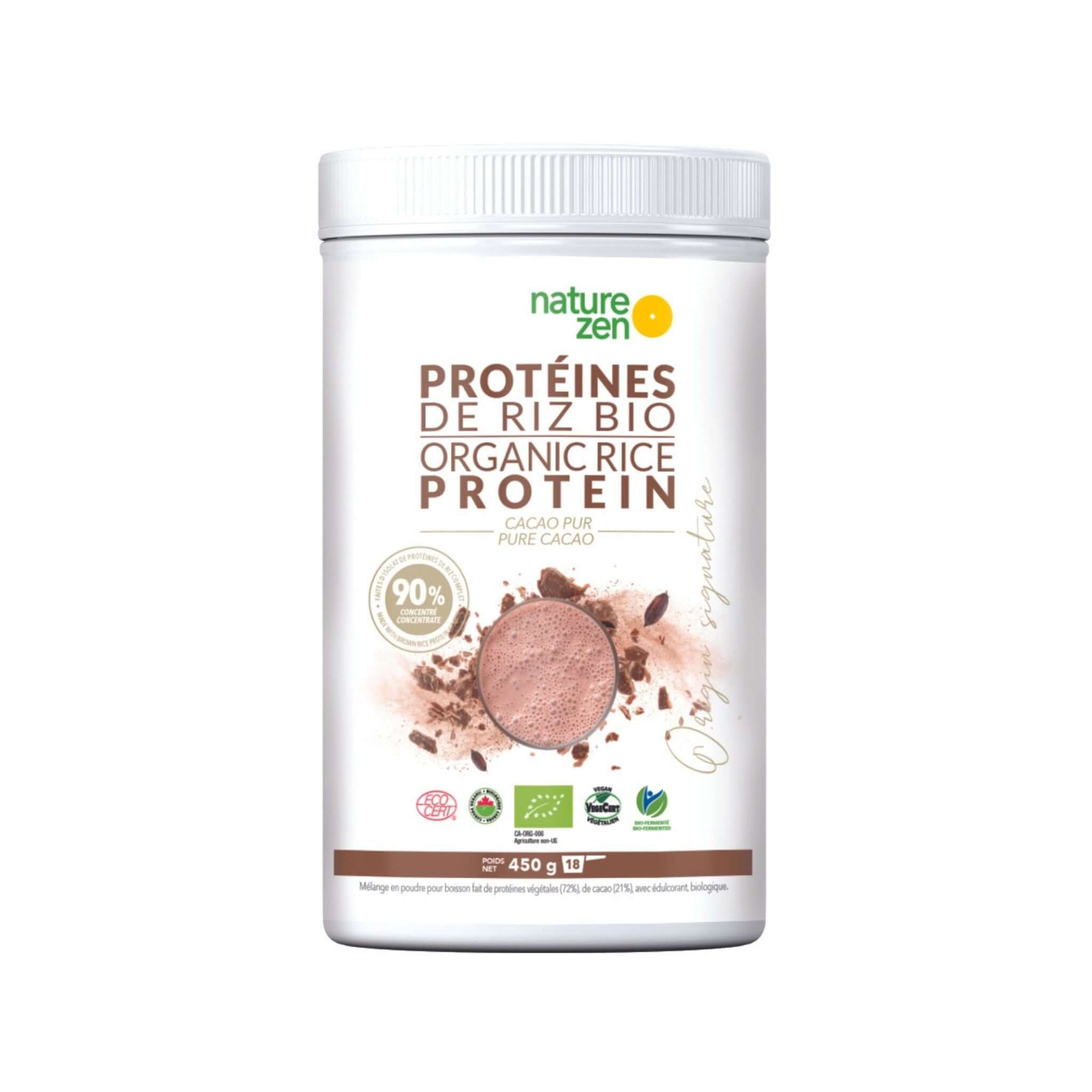 Nature Zen Origin - Organic Rice Protein Powder - Cacao (454g)